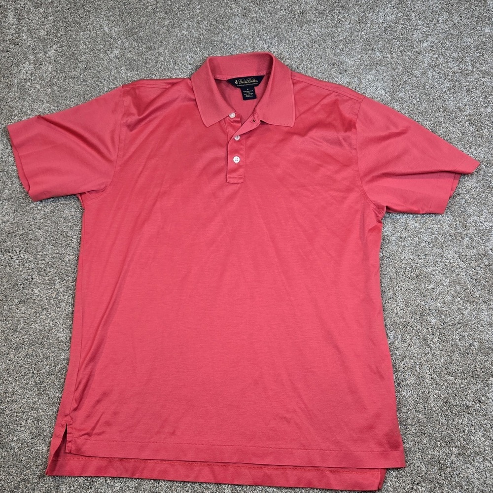 Brooks Brothers Vintage Mens M Original Fit Performance Cotton Polo Shirt Pink